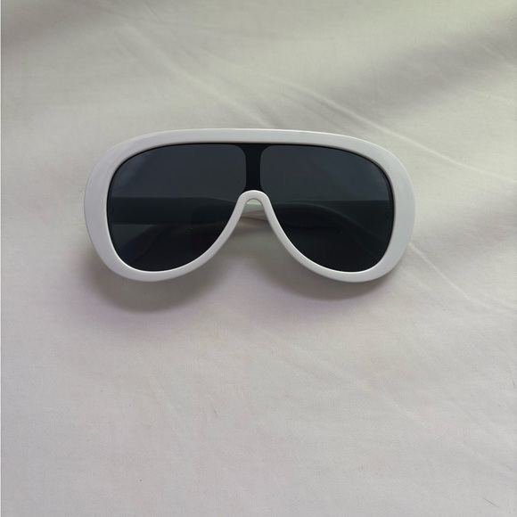 White Sunglasses with Black Lenses - Picture 1 of 2